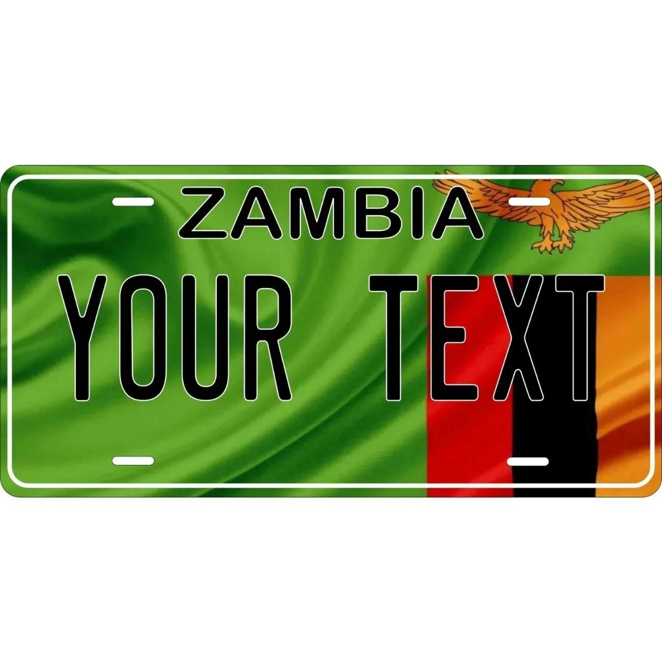 Home Decor Zambia - 1PC Personalized Zambia Flag Wave Metal