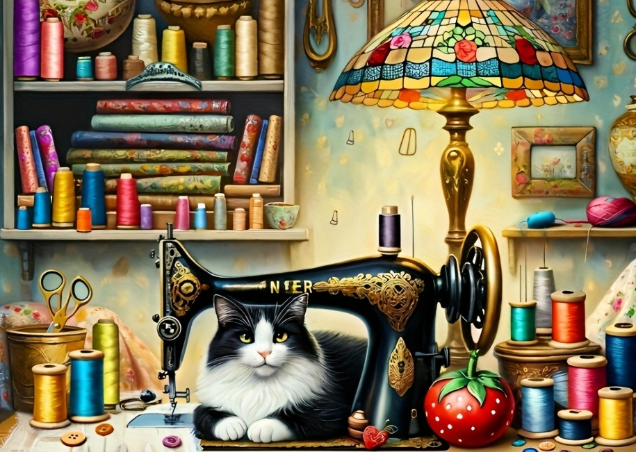 Home Decor Under 500 - The Cat is under the Sewing