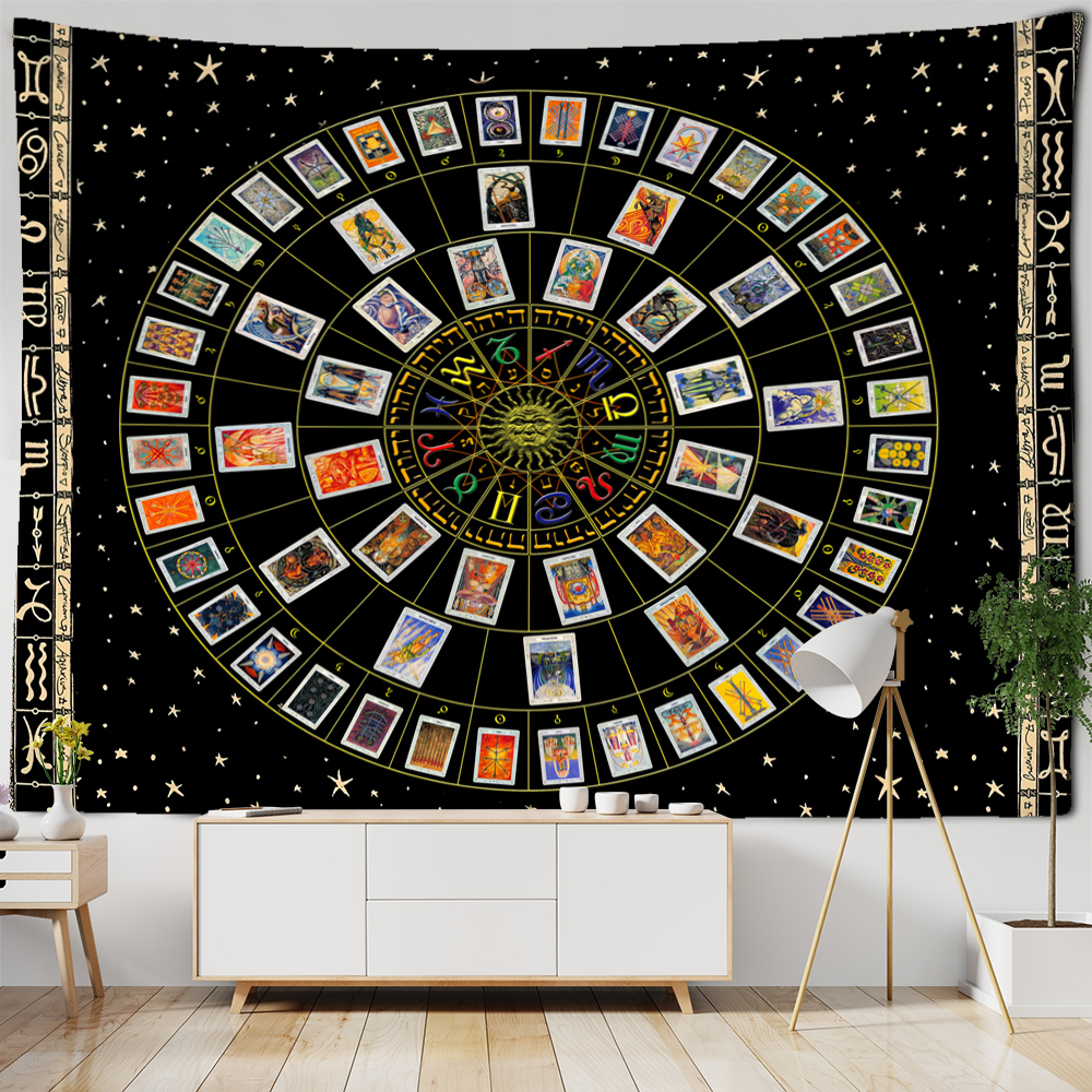 Home Decor Hippie - Mandala Tarot Tapestry Wall Hanging Zodiac