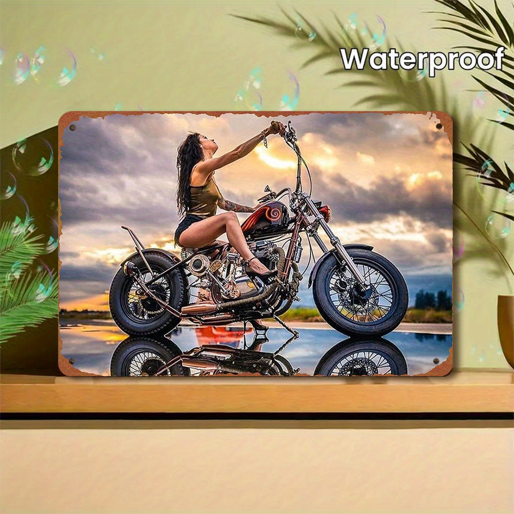Home Decor Design Interior - Motorcycle and Lady Knight Design Square