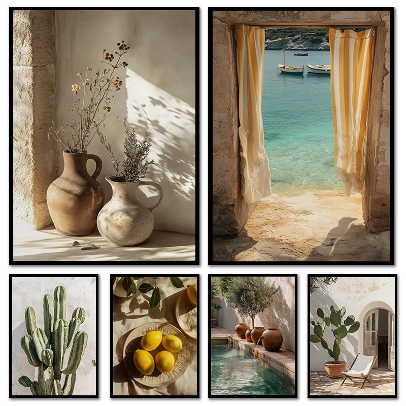 Home Decor Vase - Boho Olive Tree Terracotta Vase Poster