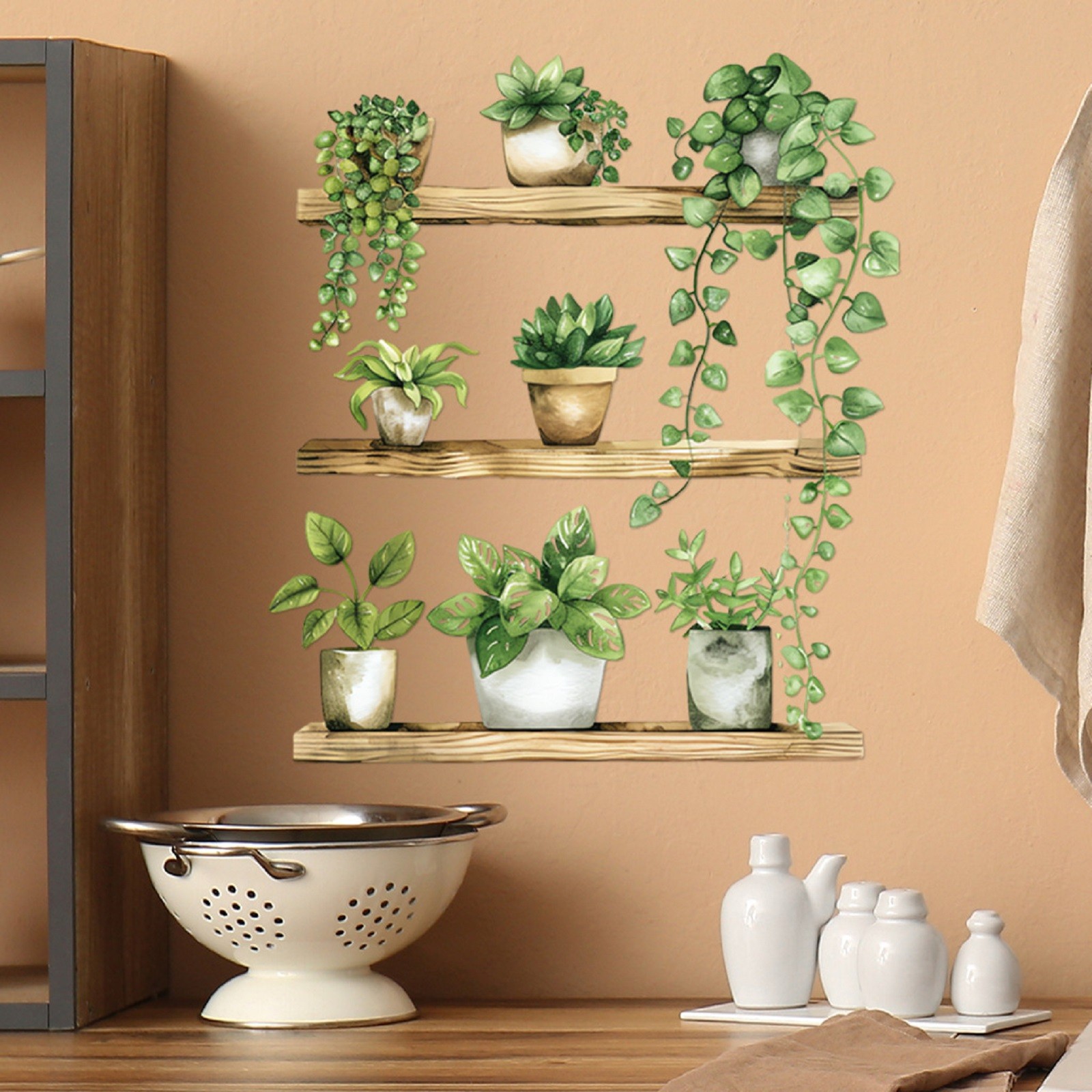 1pc Green Plant Potted Cute Ca - Home Decor Window Blinds avaliação e preço