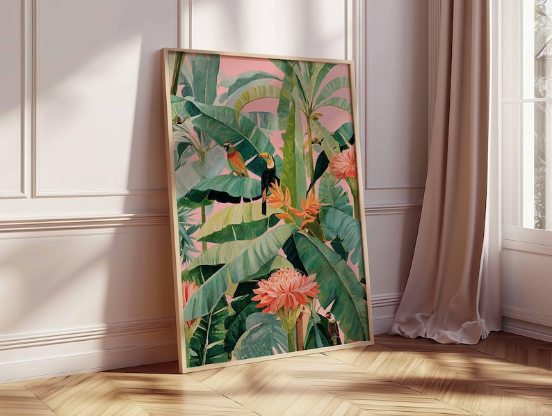 1pc Retro Tropical Canvas Post - Home Decor Design Interior avaliação e preço