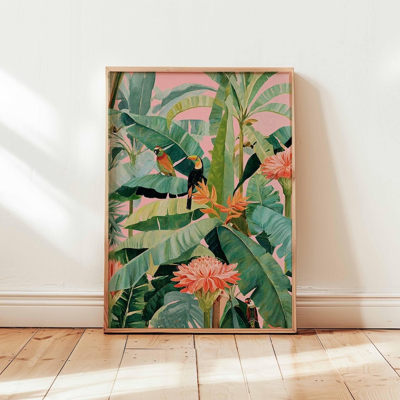 1pc Retro Tropical Canvas Post - Home Decor Design Interior avaliação e preço