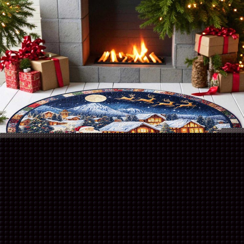 Santa Sleigh Christmas Round D - Home Xmas Decor Ideas avaliação e preço