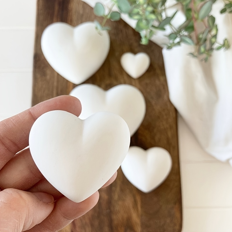 5pcs Heart-Shaped Gypsum Candl - Home Decor Handicraft avaliação e preço