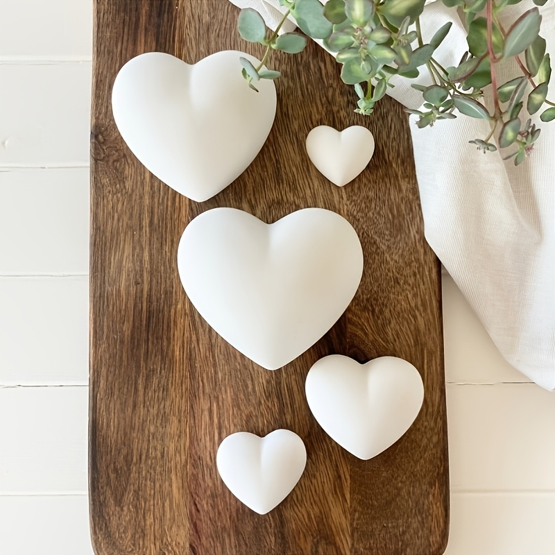 5pcs Heart-Shaped Gypsum Candl - Home Decor Handicraft avaliação e preço