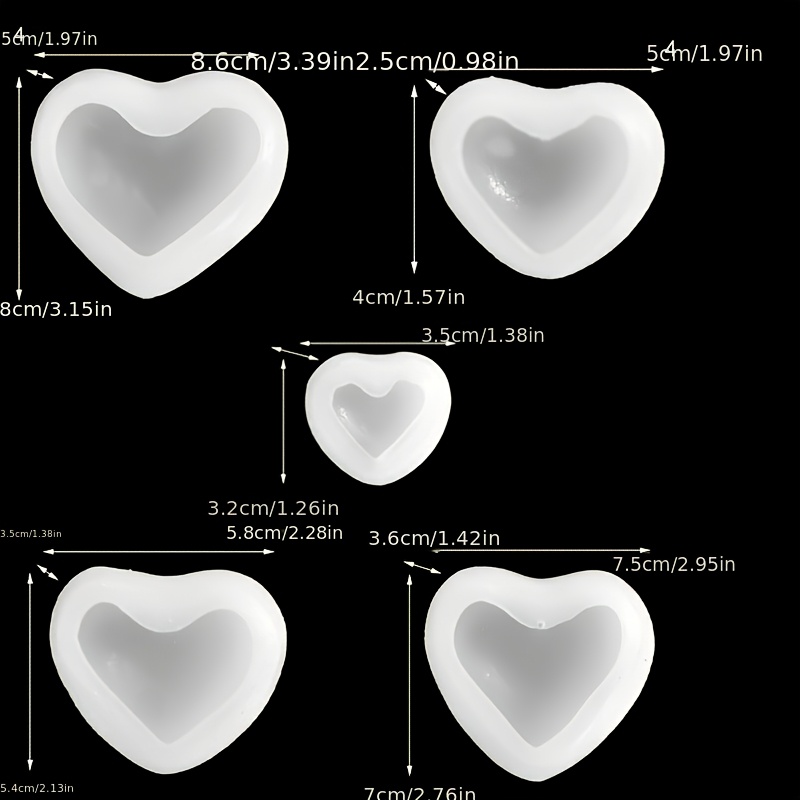 5pcs Heart-Shaped Gypsum Candl - Home Decor Handicraft avaliação e preço
