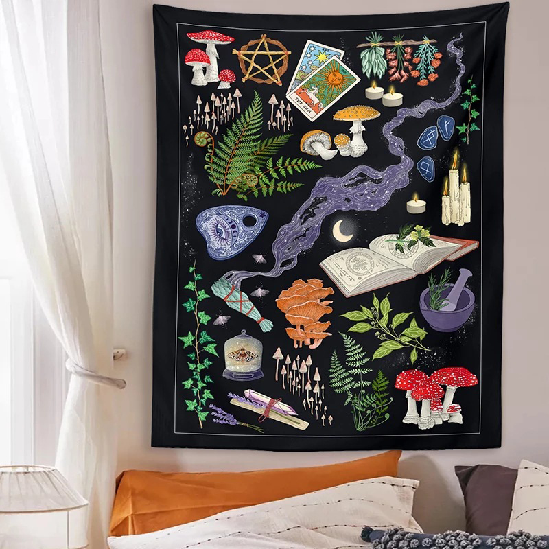 Psychedelic Mushroom Tapestry  - Home Decor Hippie avaliação e preço