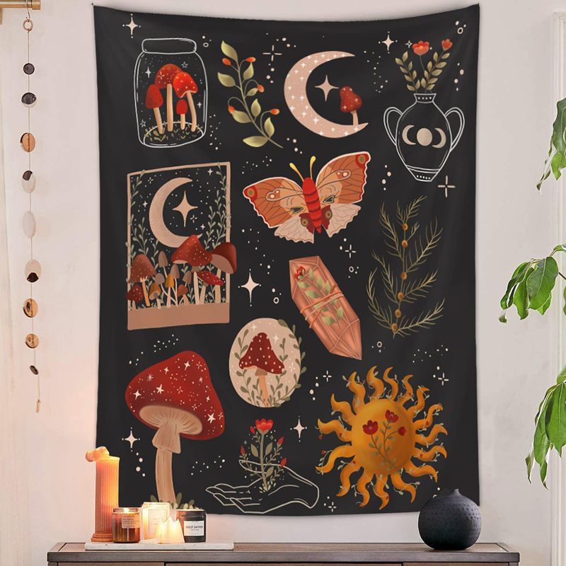 Psychedelic Mushroom Tapestry  - Home Decor Hippie avaliação e preço