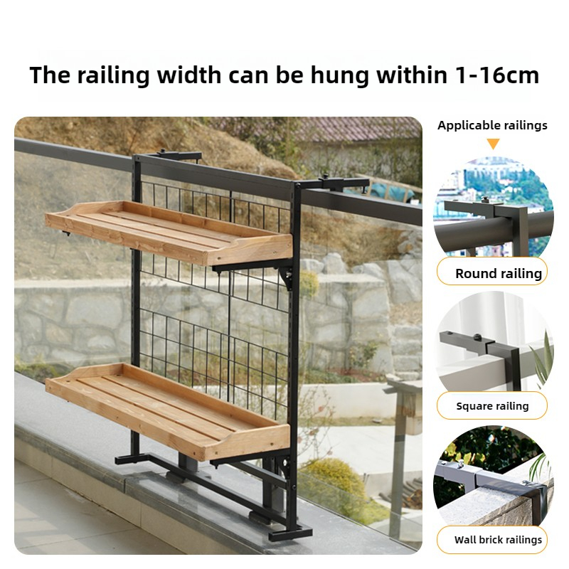 Wood Tiered Balcony Railing Pl - Succulent Planter Pot avaliação e preço