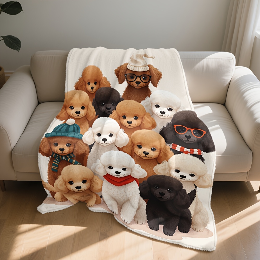 Fluffy Dog Friends Blanket Thr - Home Xmas Decor Ideas avaliação e preço