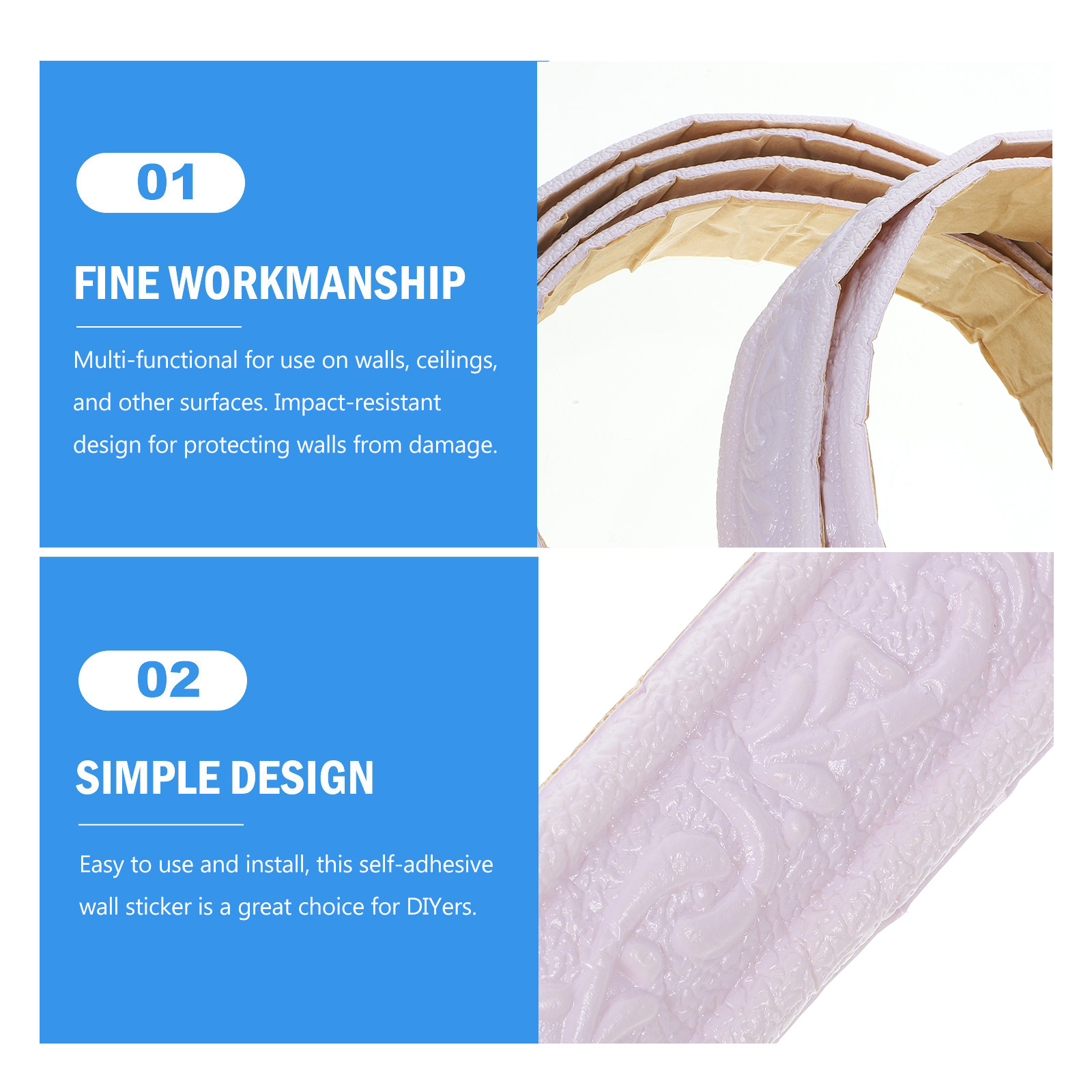 2 Rolls Molding Trim 4.5cm Sel - Home Decor Wall Molding avaliação e preço