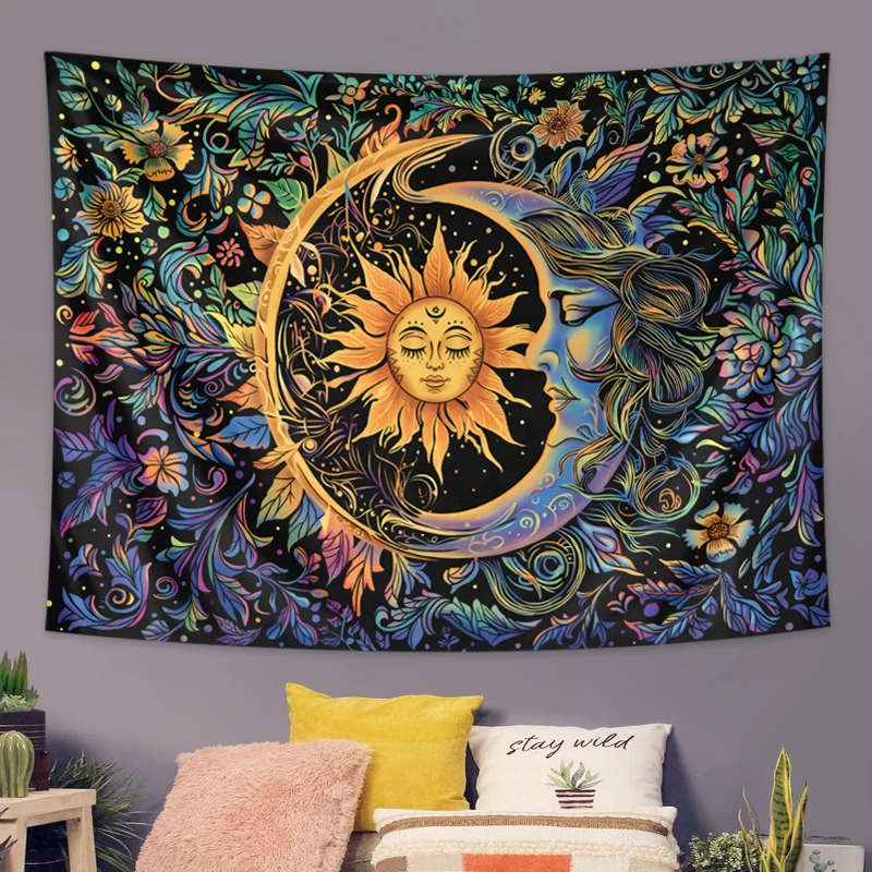 Sun and Moon Tapestry, Mystic  - Home Decor Hippie avaliação e preço