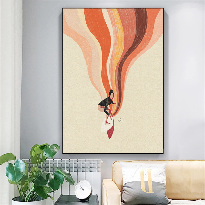 Nordic Minimalistic Art Surfin - Home Decor Design Interior avaliação e preço