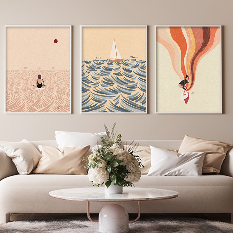 Nordic Minimalistic Art Surfin - Home Decor Design Interior avaliação e preço