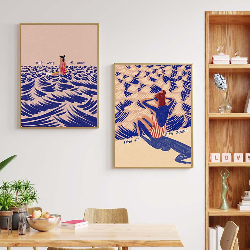 Nordic Minimalistic Art Surfin - Home Decor Design Interior avaliação e preço