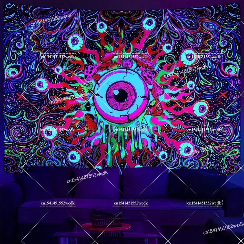 Hippie Skull Blacklight Tapest - Home Decor Hippie avaliação e preço