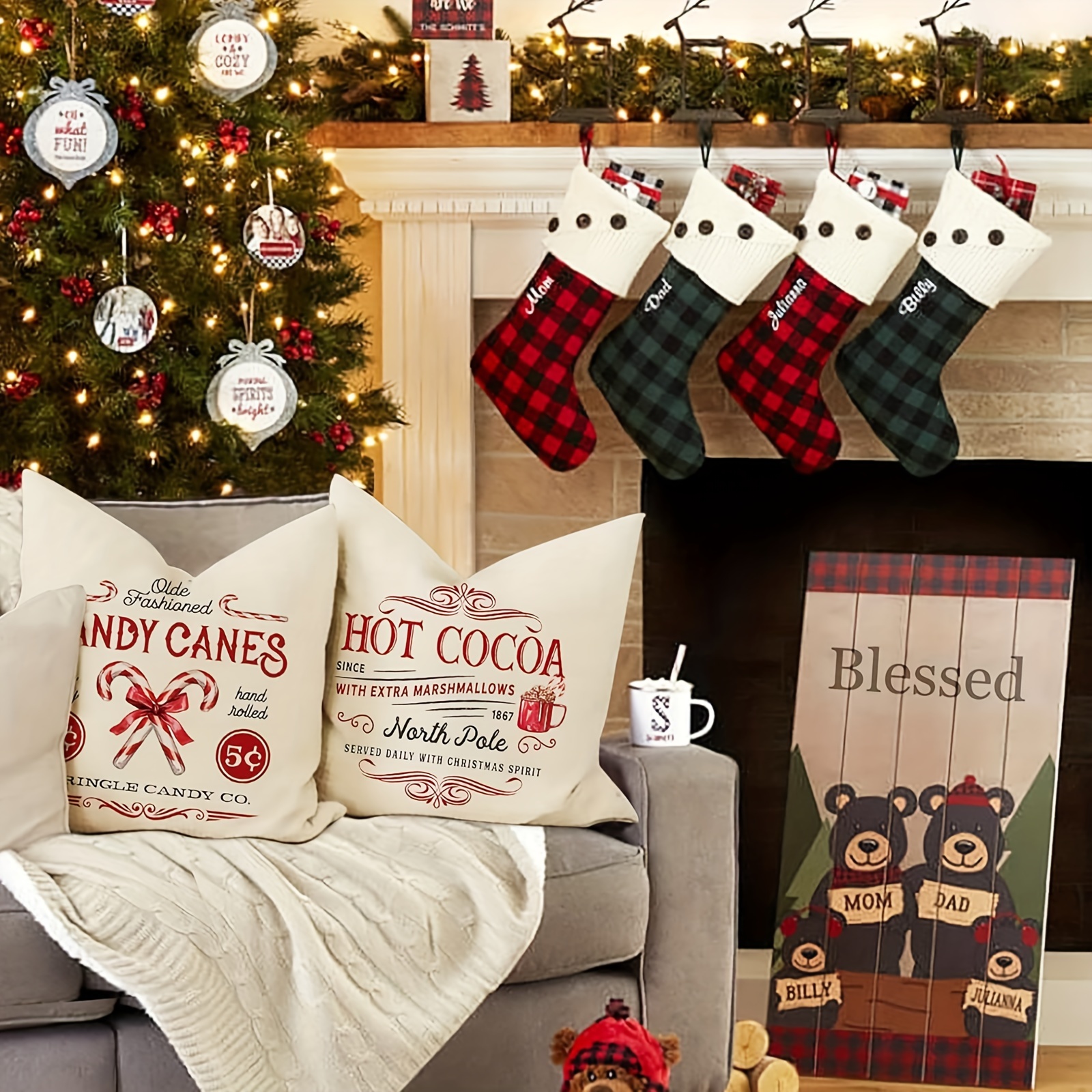 1pc Christmas Season Farmhouse - Home Xmas Decor Ideas avaliação e preço