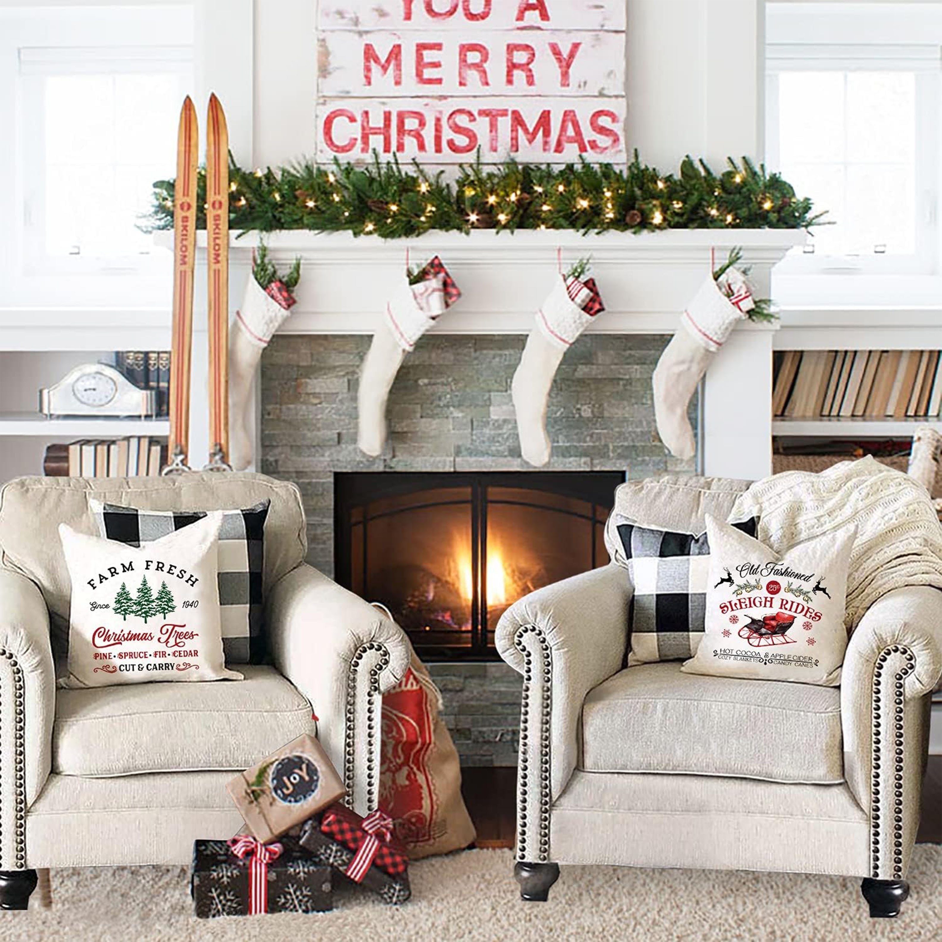 1pc Christmas Season Farmhouse - Home Xmas Decor Ideas avaliação e preço