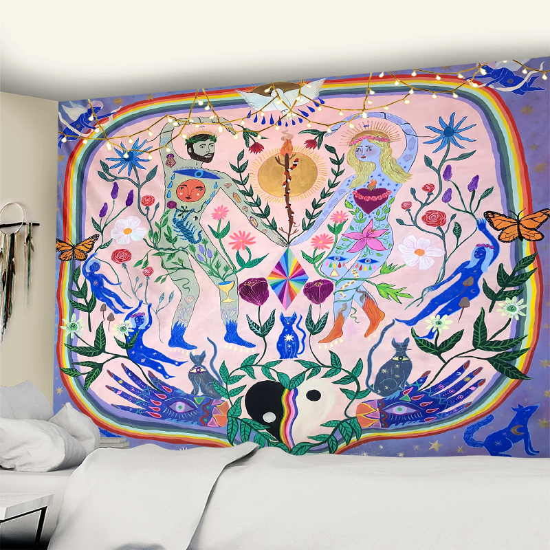Plant Boy Girl Tapestry Wall H - Home Decor Hippie avaliação e preço