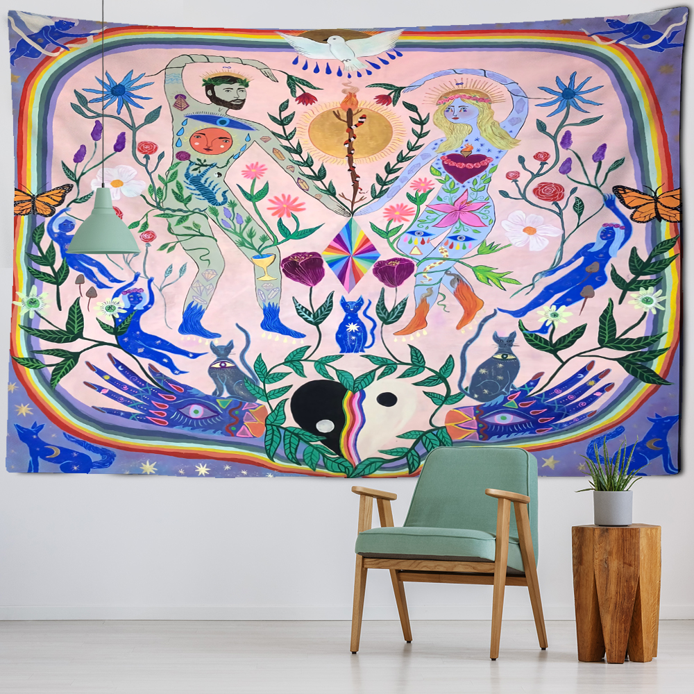 Plant Boy Girl Tapestry Wall H - Home Decor Hippie avaliação e preço