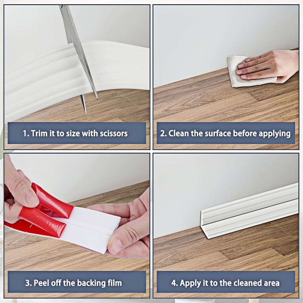 1PC 0.5/1/2M Meter PVC Self Ad - Home Decor Wall Molding avaliação e preço