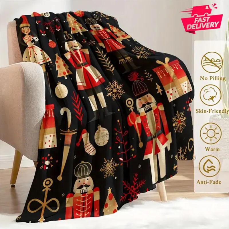 Christmas Blanket Reindeer Hol - Home Xmas Decor Ideas avaliação e preço