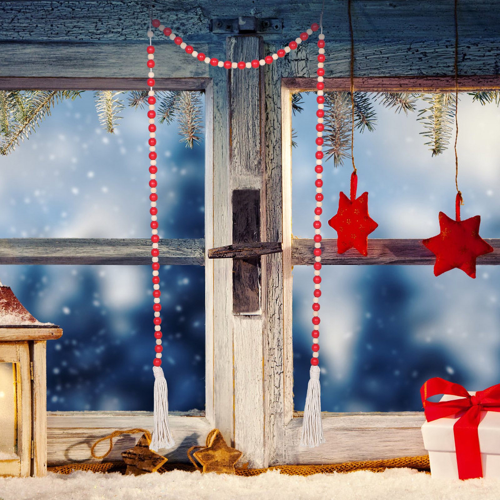 Wooden Bead String Hanging Pen - Home Xmas Decor Ideas avaliação e preço