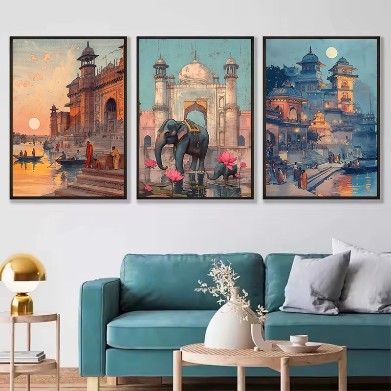 Vintage Ancient India Living B - Home Decor Varanasi avaliação e preço