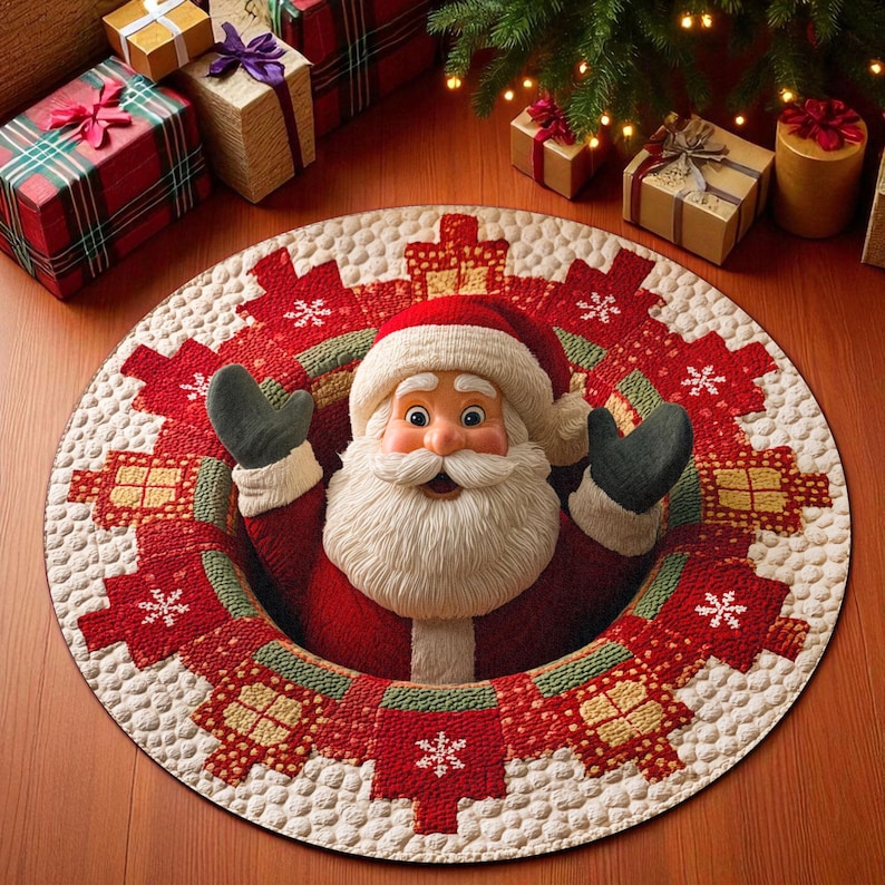 Christmas Santa Claus Round Do - Home Xmas Decor Ideas avaliação e preço