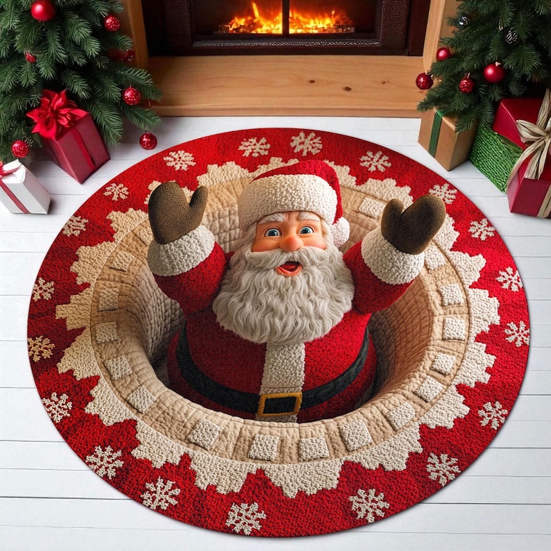 Christmas Santa Claus Round Do - Home Xmas Decor Ideas avaliação e preço