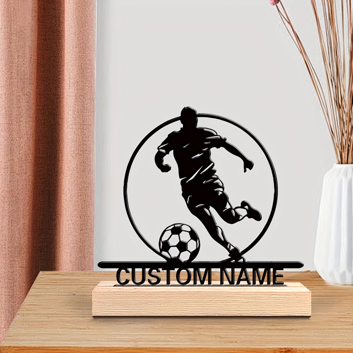Custom Soccer Player Metal Sta - Home Decor Design Interior avaliação e preço