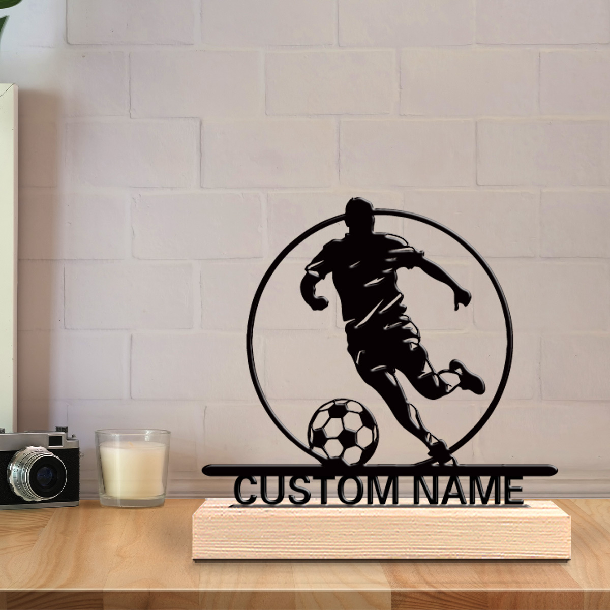 Custom Soccer Player Metal Sta - Home Decor Design Interior avaliação e preço