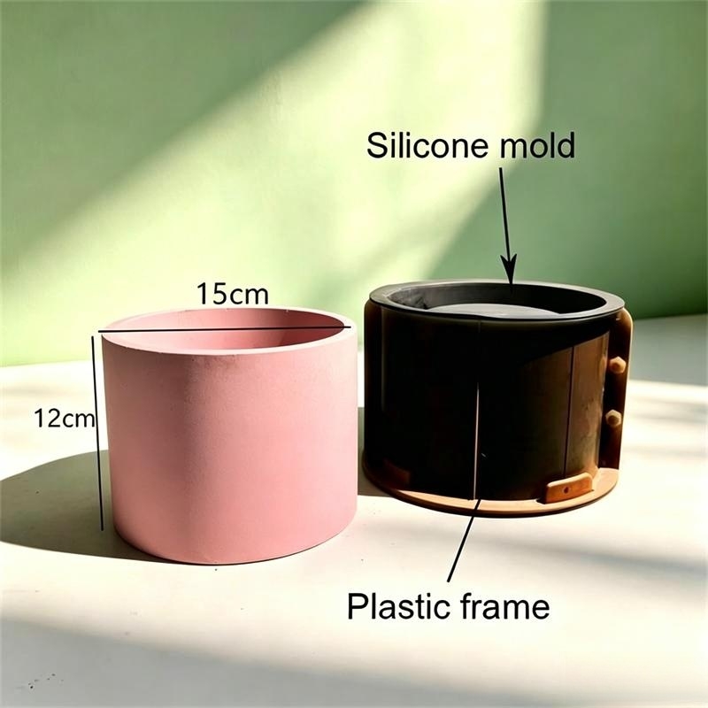 Large Round Concrete Flower Po - Succulent Planter Pot avaliação e preço