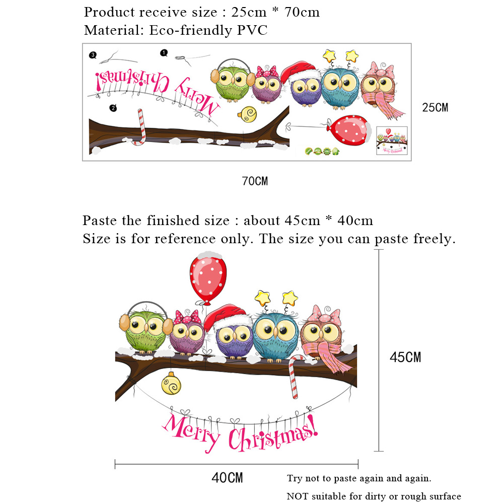 Christmas Owl On Branch Wall S - Home Decor Window Blinds avaliação e preço