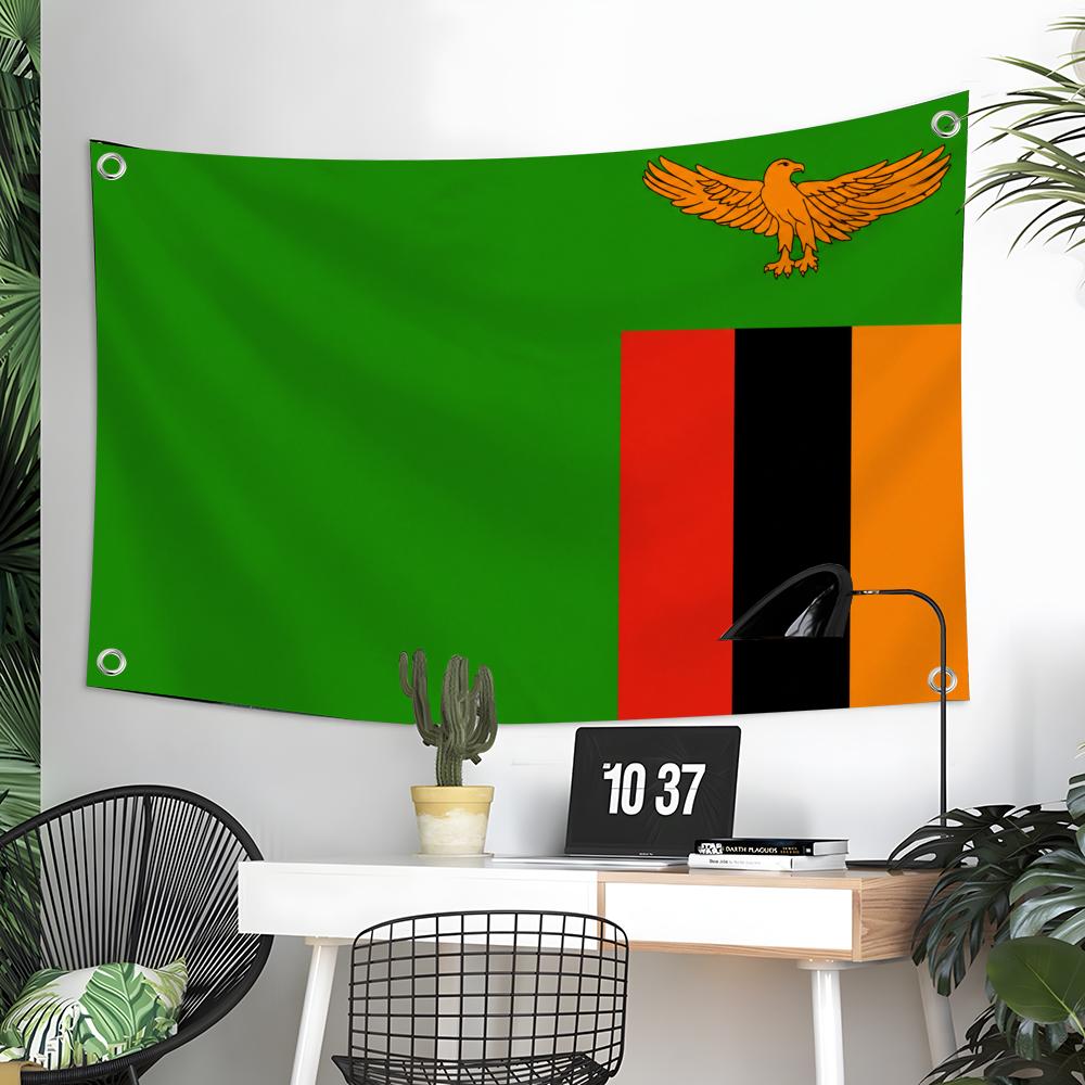 Zambia Flags Custom Wall Hangi - Home Decor Zambia avaliação e preço