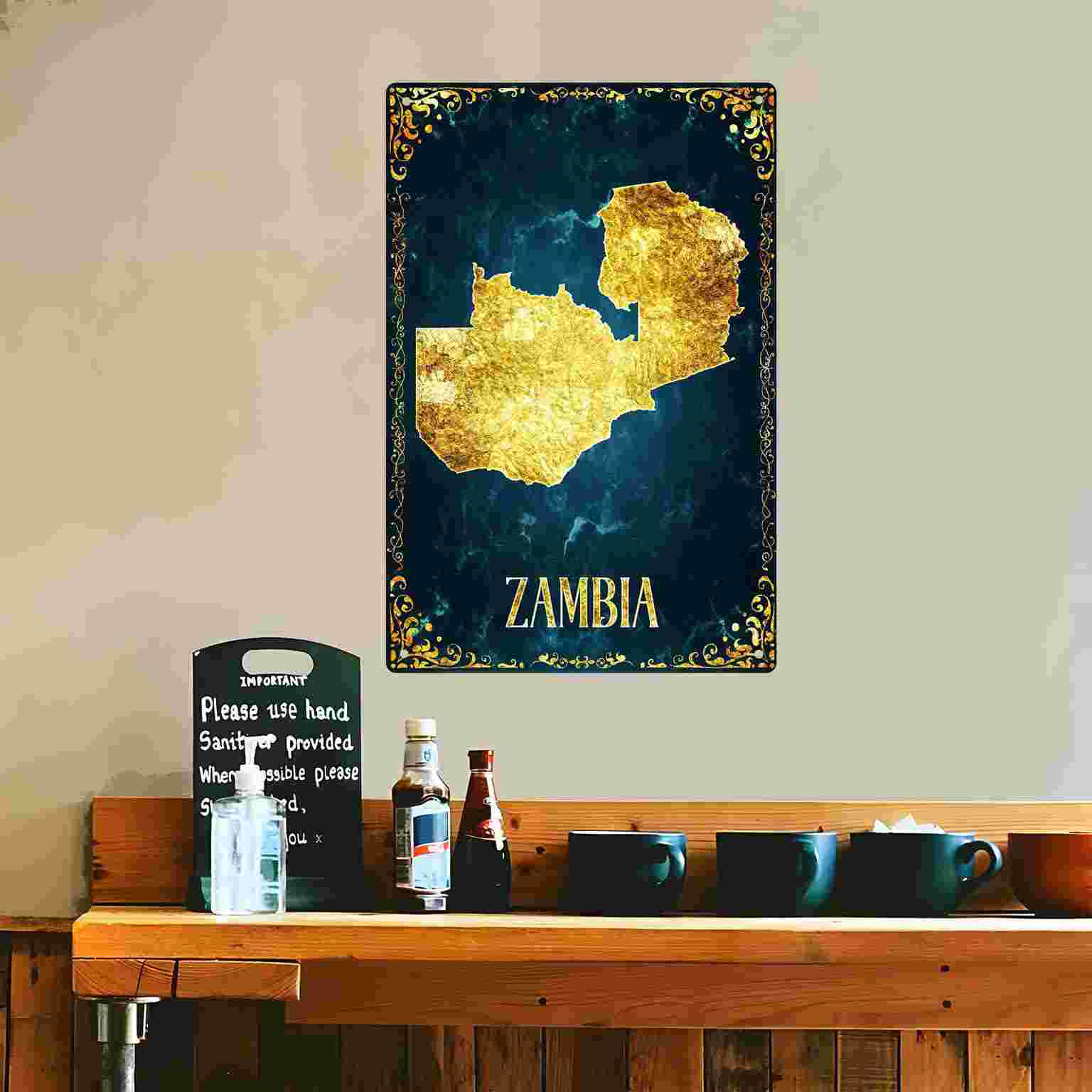 2D FLAT 1pc Zambia Gold Foil M - Home Decor Zambia avaliação e preço