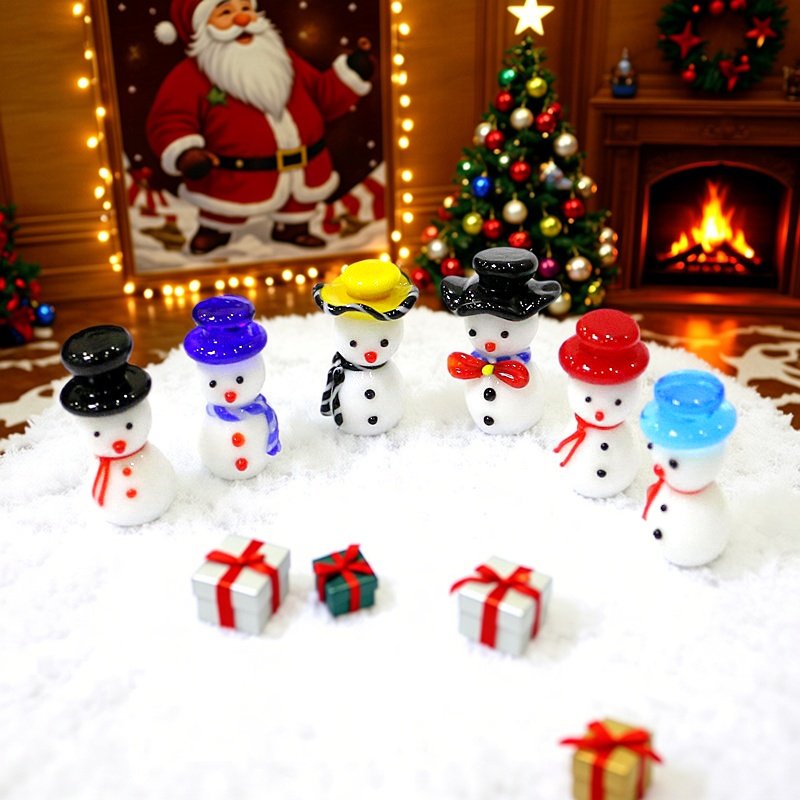 Mini Cute Glass Snowman Christ - Home Xmas Decor Ideas avaliação e preço