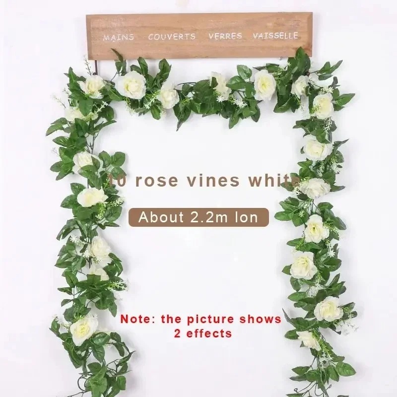 1Pcs 2.2M Artificial White Flo - Home Decor Handicraft avaliação e preço