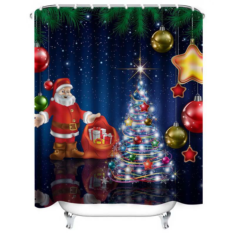TU Christmas Shower Curtain Sa - Home Xmas Decor Ideas avaliação e preço