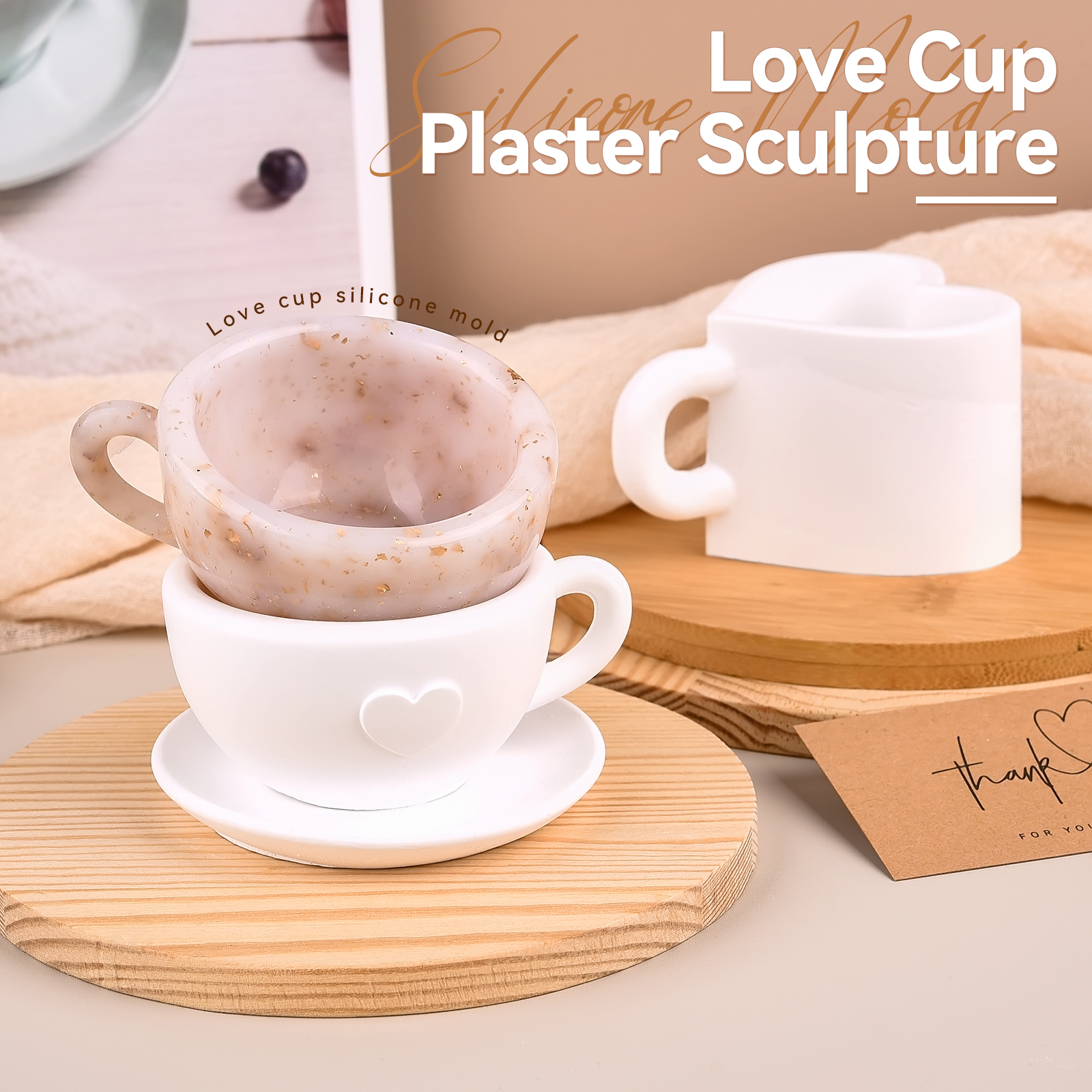 3D Tea Cup Love Silicone Mold  - Home Decor Handicraft avaliação e preço