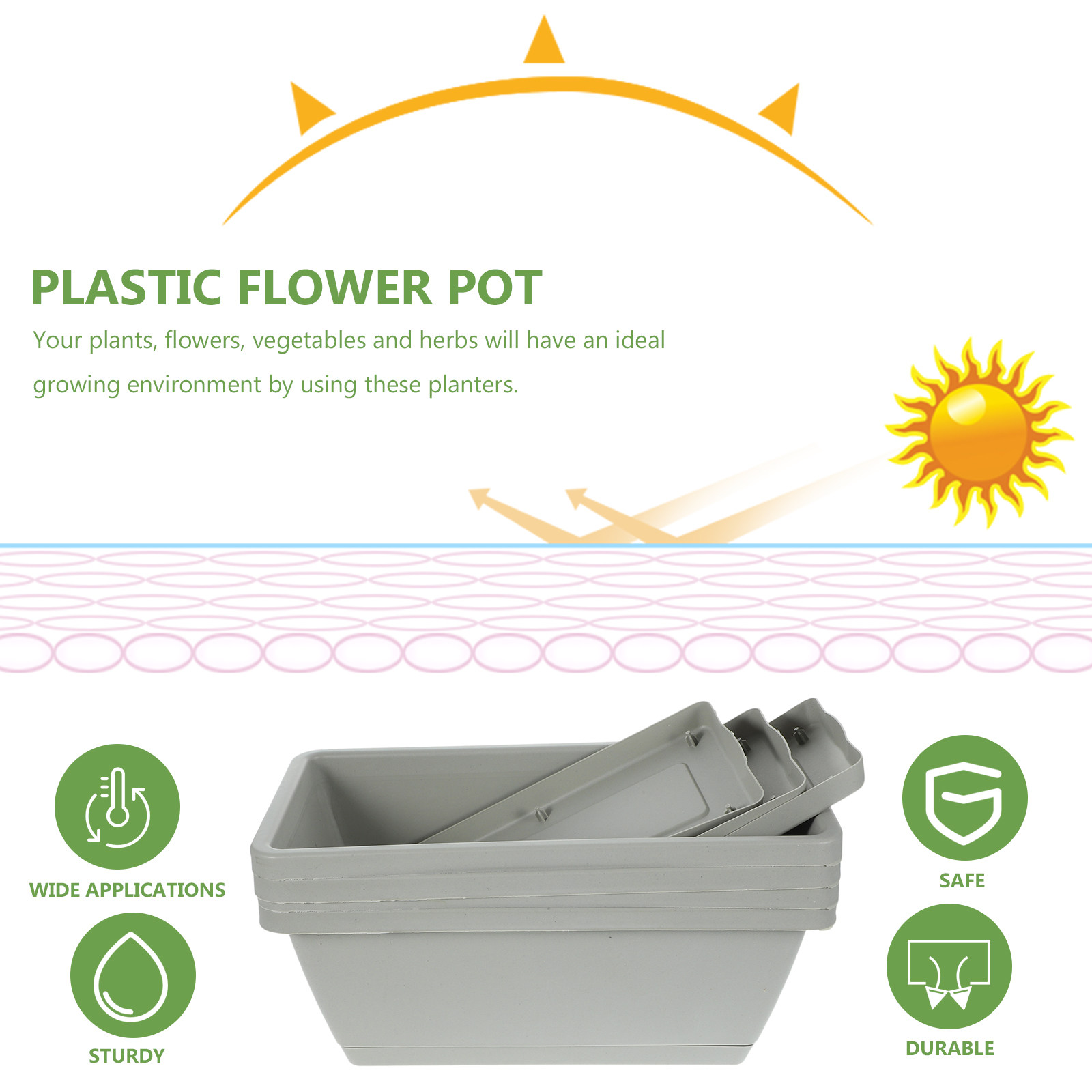 4Pcs Plastic Window Box Plante - Succulent Planter Pot avaliação e preço