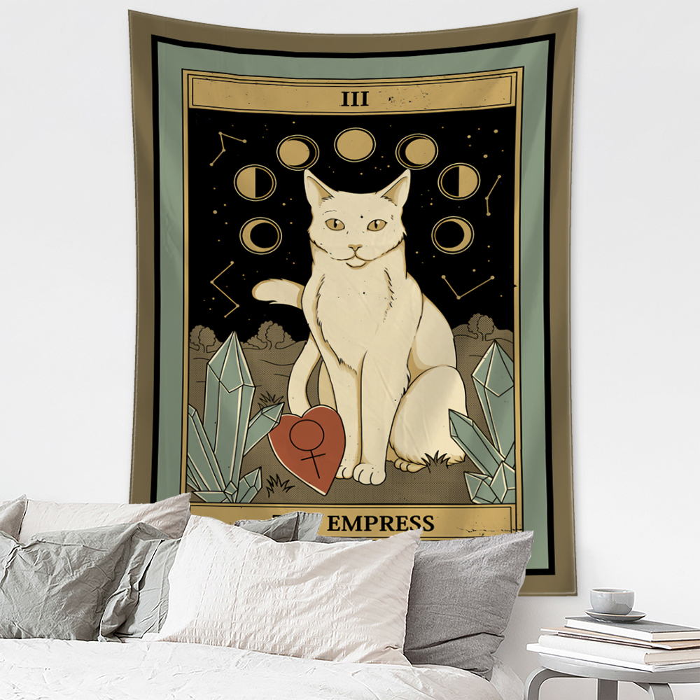 Cartoon Cat Tarot Tapestry Wal - Home Decor Hippie avaliação e preço