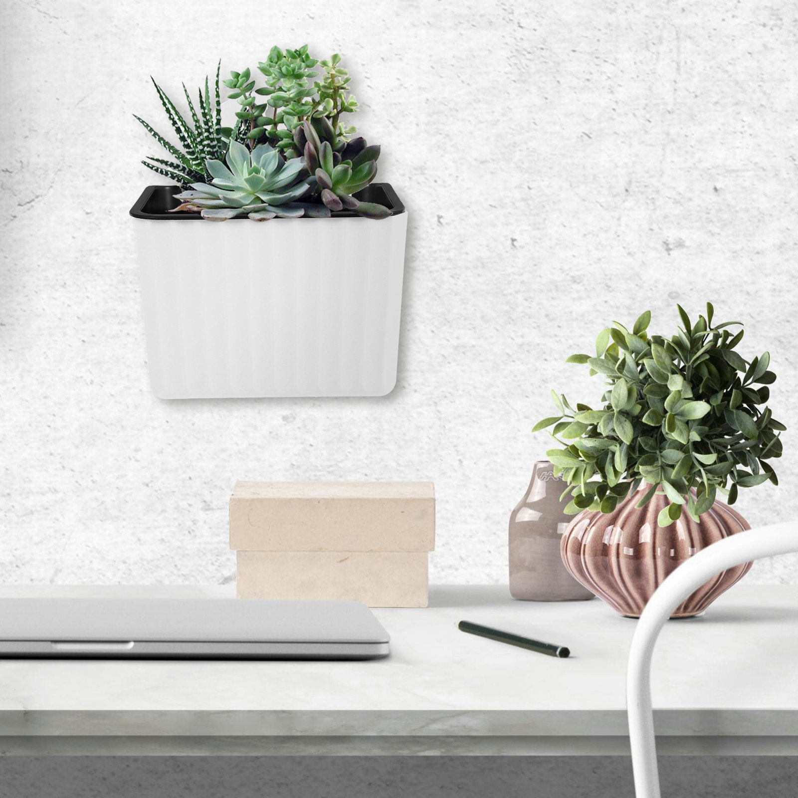 2Pcs Wall Mount Flower Pots Se - Succulent Planter Pot avaliação e preço
