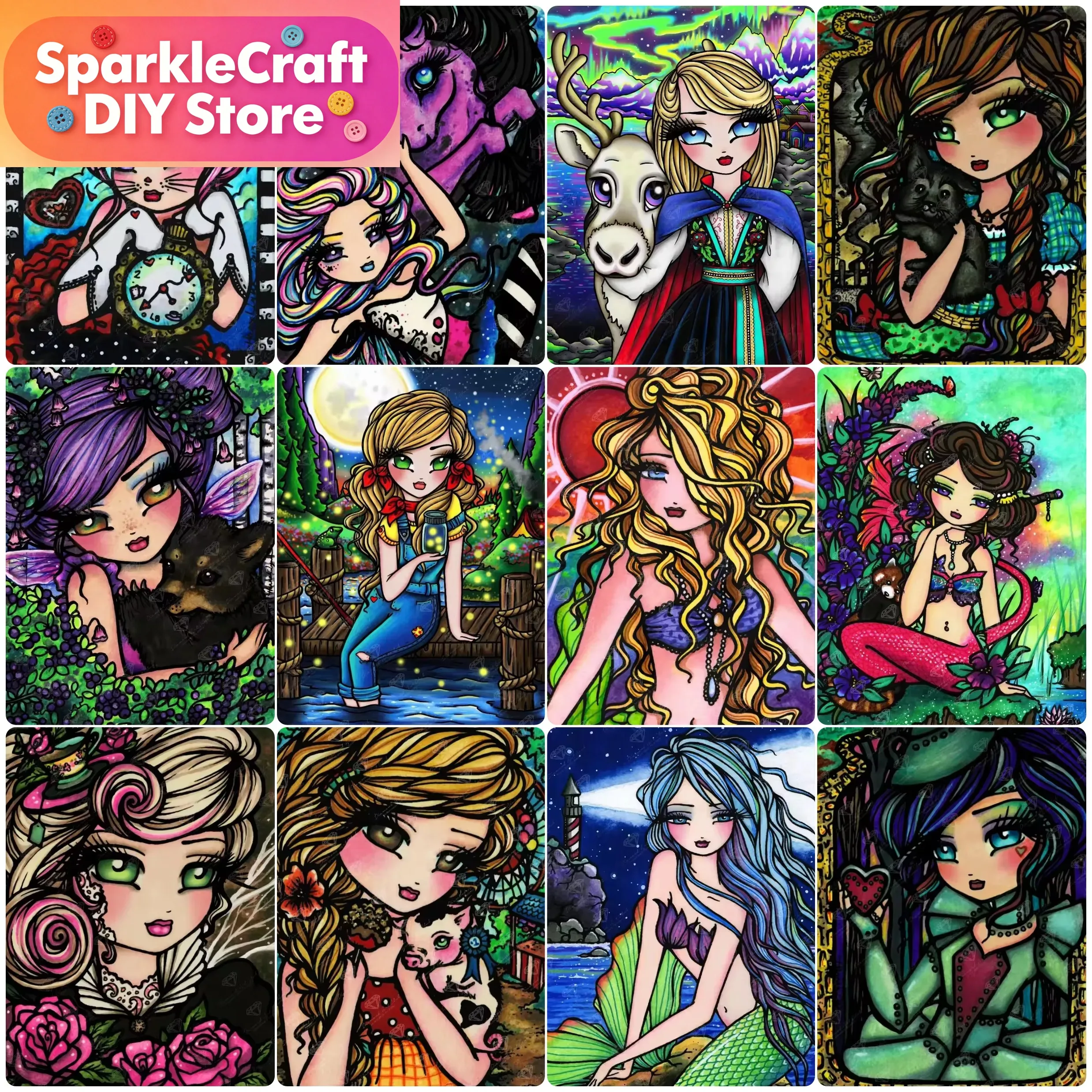 NEW Artistic Cartoon Drawing P - Home Decor Handicraft avaliação e preço
