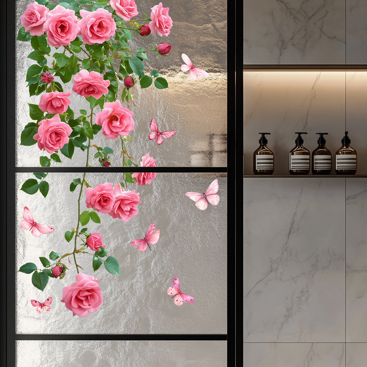 1PC Flower Vine Window Decal P - Home Decor Window Blinds avaliação e preço