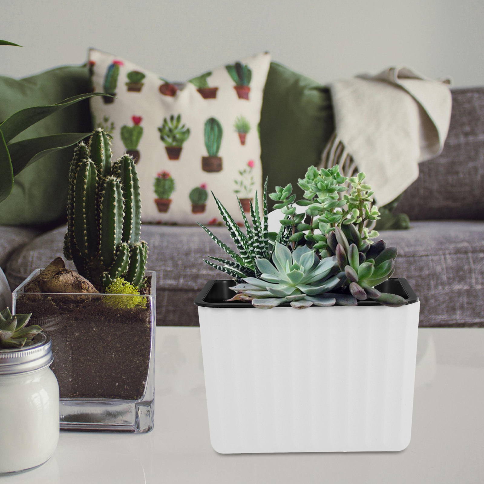 2Pcs Self Watering Flower Pots - Succulent Planter Pot avaliação e preço