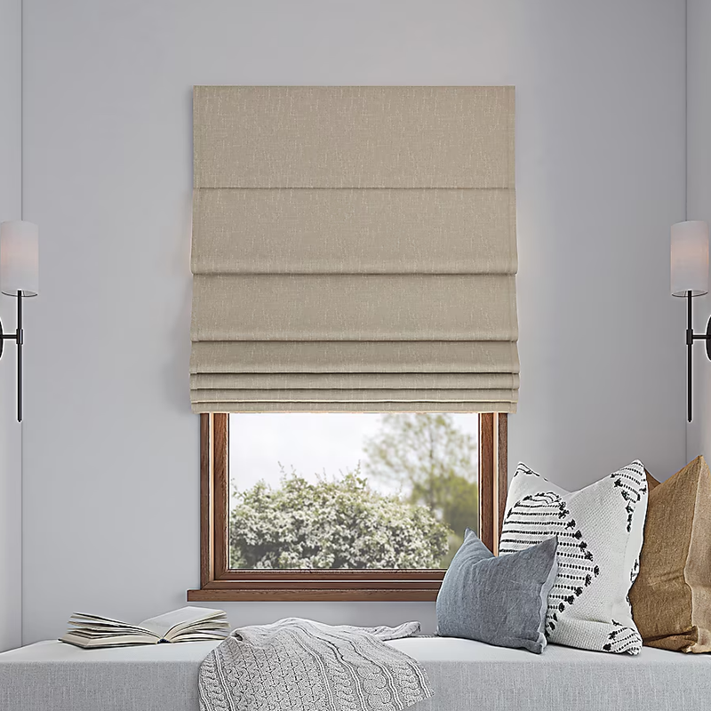 French Linen Blackout Roman Bl - Home Decor Window Blinds avaliação e preço