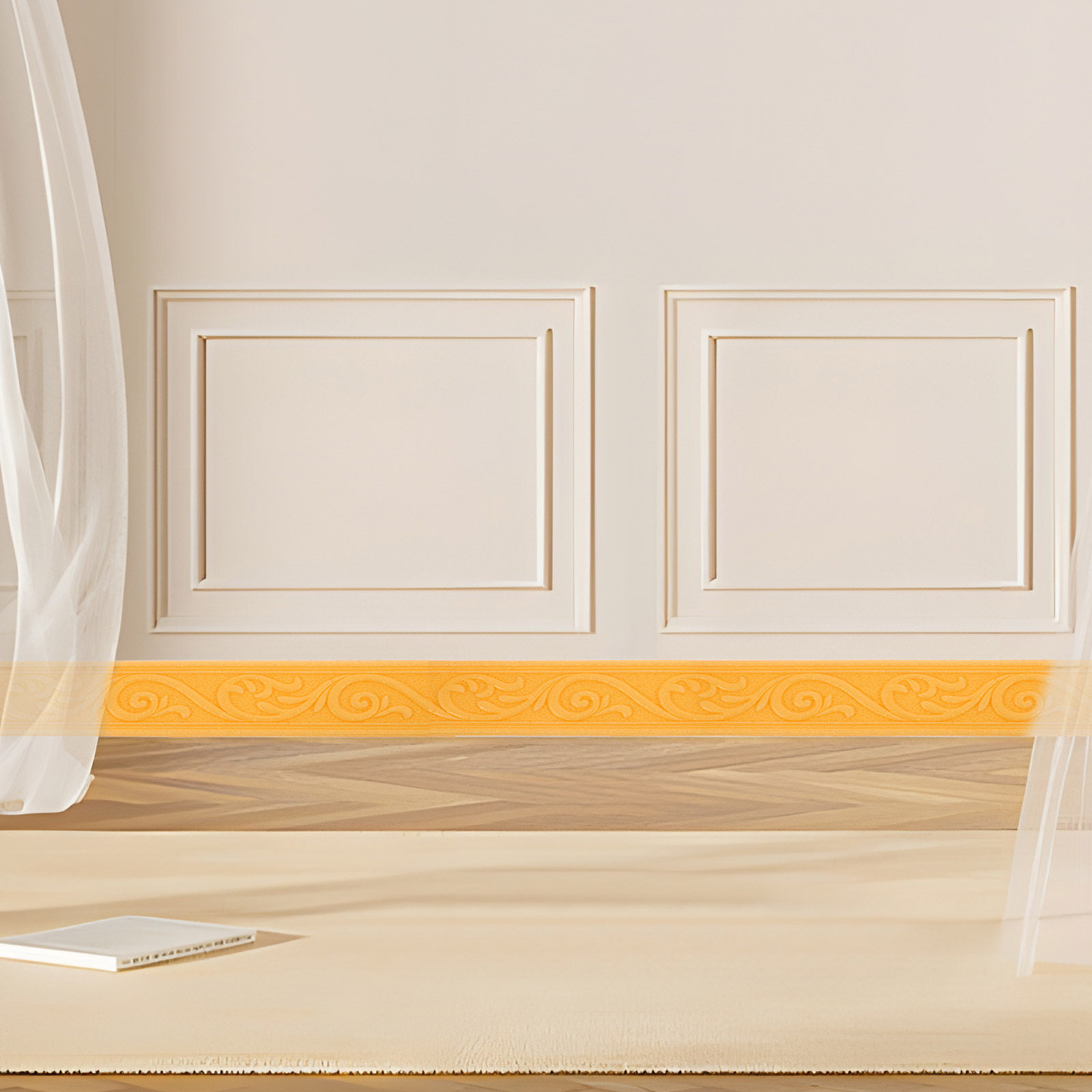 4Pcs Wall Stickers 3D Self Adh - Home Decor Wall Molding avaliação e preço